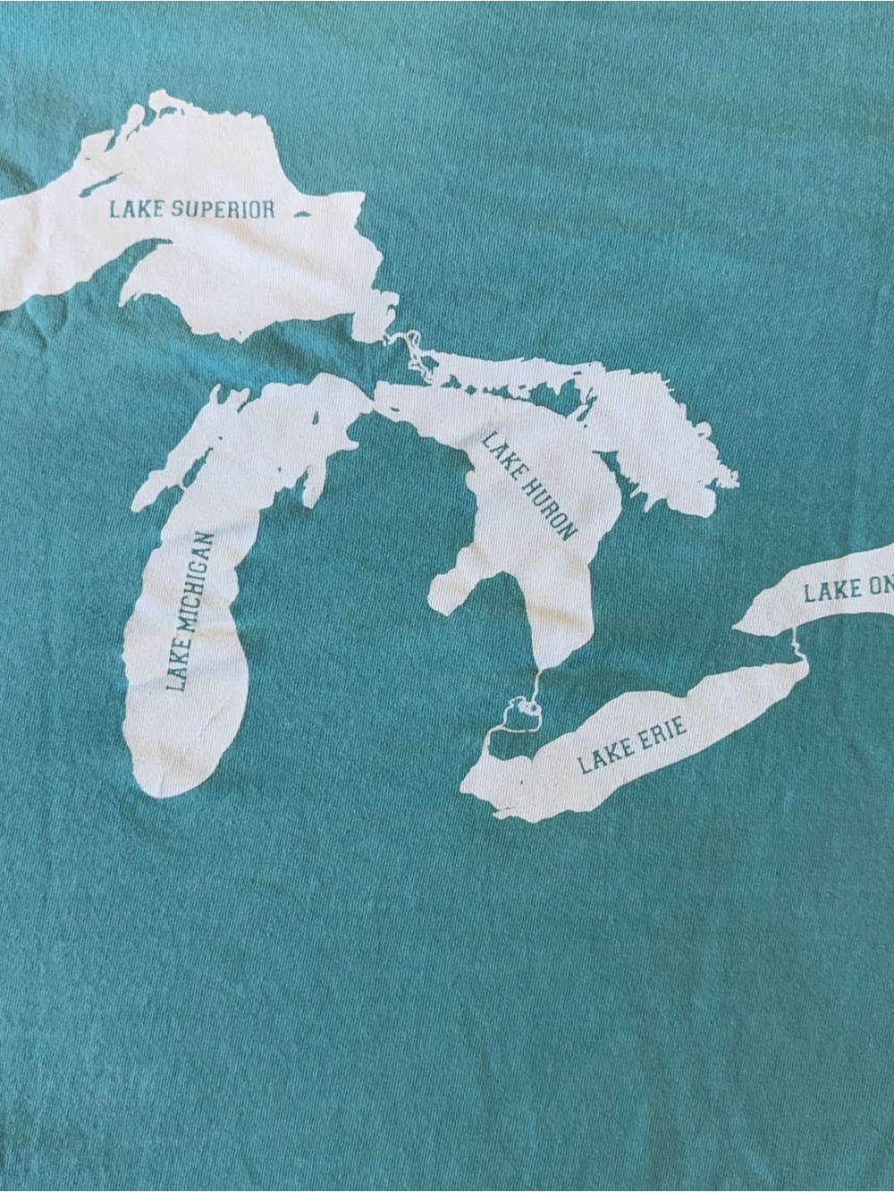 Great Lakes Teal Long Sleeve Graphic Tee - Size L - 100% Cotton - Lake Life - Picture 5 of 11
